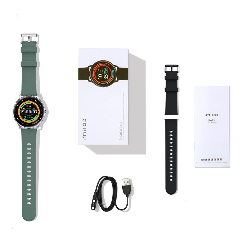

In Stock Imilab KW66 Smart Watch Fitness Tracker Heart Rate Monitor Screen Sleep Monitor For Android Honor Huawei Xiaomi
