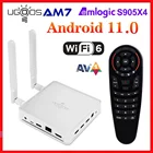 ТВ-приставка в наличии AM7 Amlogic S905X4 Smart Android 11 DDR4 4 ГБ ОЗУ 32 Гб ПЗУ Wi-Fi 6 1000M LAN Bluetooth 5,0 4K HD медиаплеер