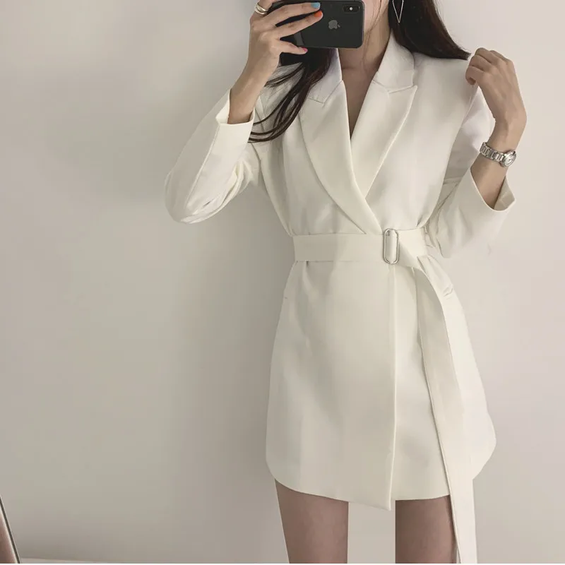 Женский офисный костюм весна-Зима 2020 модная Свободная куртка с длинными рукавами