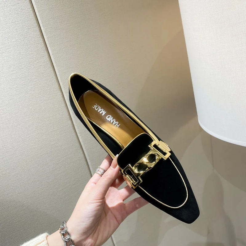 Женские туфли-лодочки из натуральной овечьей кожи на тонком каблуке |