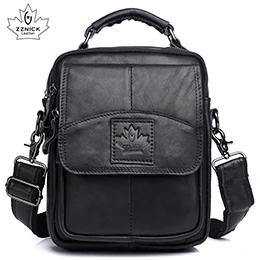 black 6503 Мужская сумка из натуральной кожи, сумка через плечо, Мужская Высококачественная роскошная сумка, маленькая сумка на петельках, ZZNICK - Цвет: black 6503