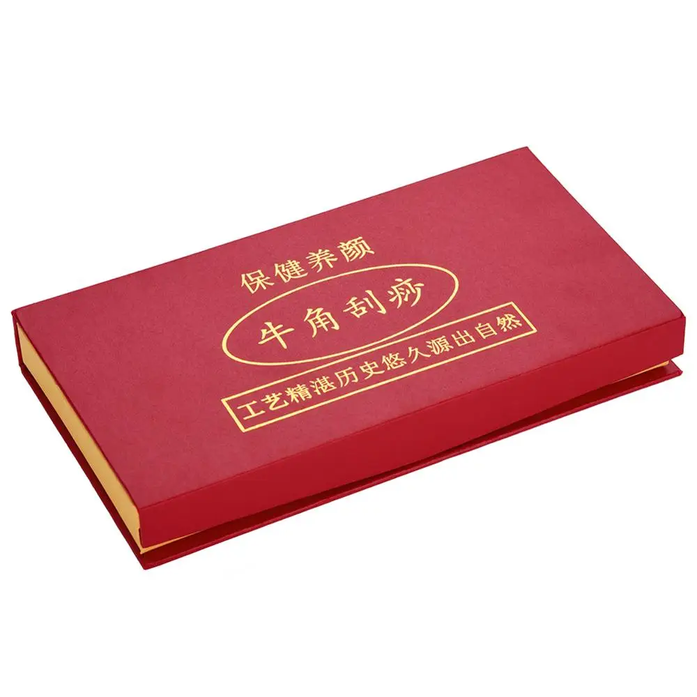 

Chinese Medicine Physiotherapy Buffalo Horn Scraping Board Set Stovepipe Firming Care Relax Acupoint Massage Stone Stick Set Box