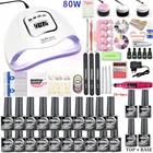 УФ-лампа для ногтей, 8054 Вт, 2010 цветов, с дрелью для наращивания ногтей