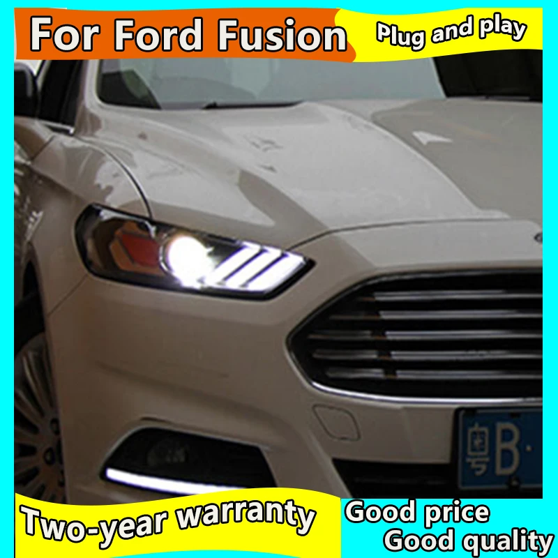 

Автомобильный Стайлинг для Ford Mondeo Fusion фары 2013-2016 DRL линзы двойной луч для Mustang светодиодный ные фары HID Ксеноновые Биксеноновые линзы