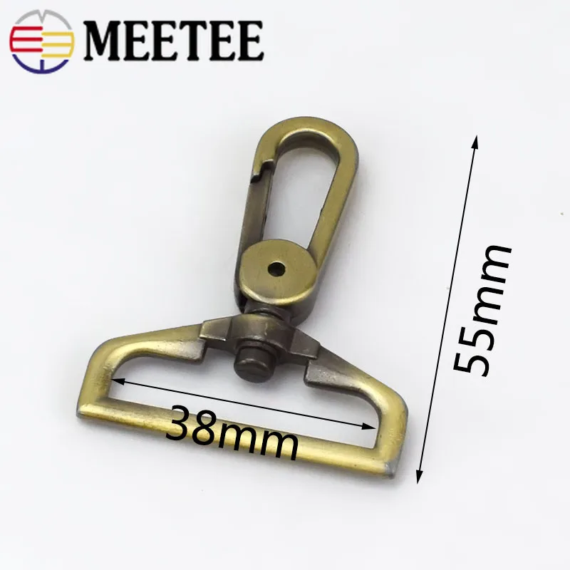 2/4 шт. Meetee 38 мм металлическая карбиновая застежка пряжки для собак вешалка Пряжка