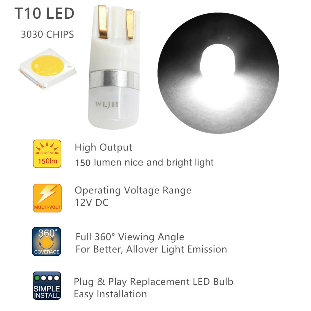 

WLJH 33x Full Led Light Bulb Kit for 1995-1999 Subaru Legacy Instrument Panel Gauge Cluster Warning Indicator Lamp Dash Lights