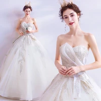 bright and fashionable off shoulder design feather lace bra princess bride palace wedding dress hochzeitskleider