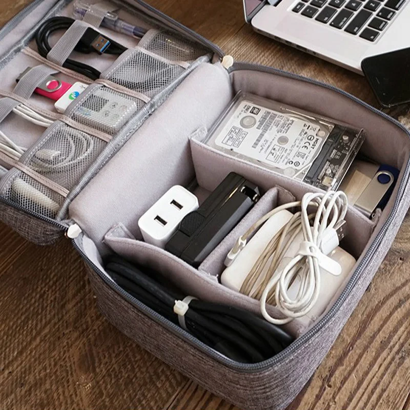 Дорожная сумка портативный цифровой USB гаджет набор зарядное устройство линия сумка косметичка Портативная сумка для хранения