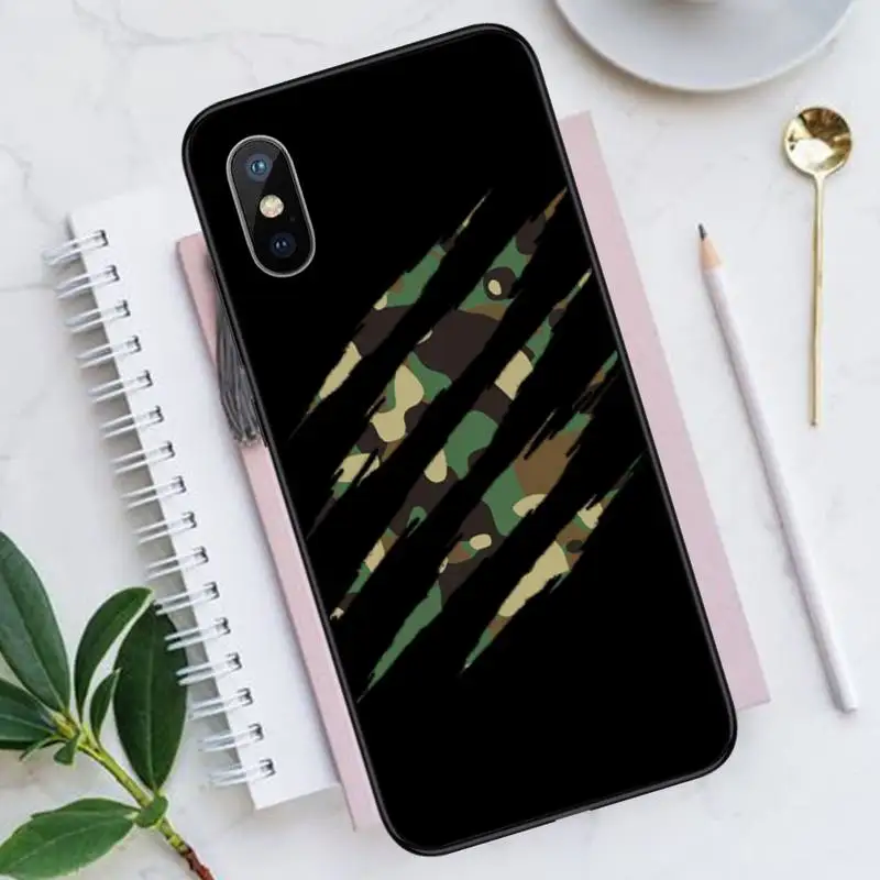 

Army Green Camouflage pattern Phone Cases for iPhone 11 12 pro XS MAX 8 7 6 6S Plus X 5S SE 2020 XR funda coque