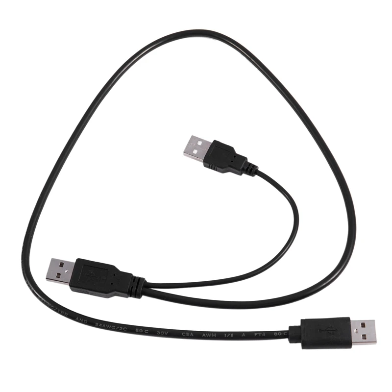USB 2.0 Type A Male to Dual Y Splitter Cable Cord Black | Электроника