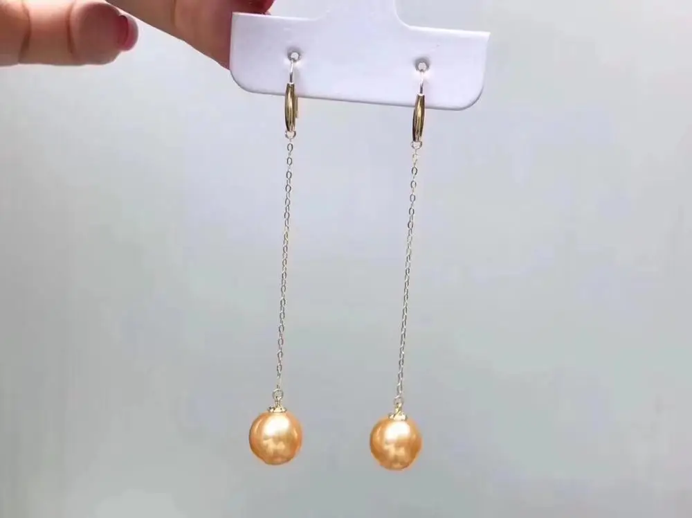 Серьги женские из 18-каратного золота 8-9 мм с натуральным жемчугом 1029 | Украшения и