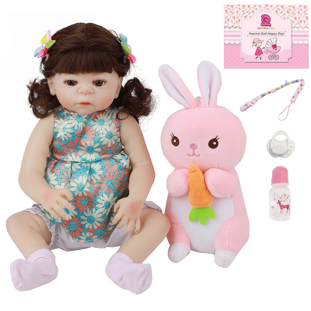 

Hot Sale 48CM All Silicone Baby Doll Newborn ToyAlive Cute Fashion Princess Vinyl Reborn Dolls For Toddler Birthday Gift 18 Inch