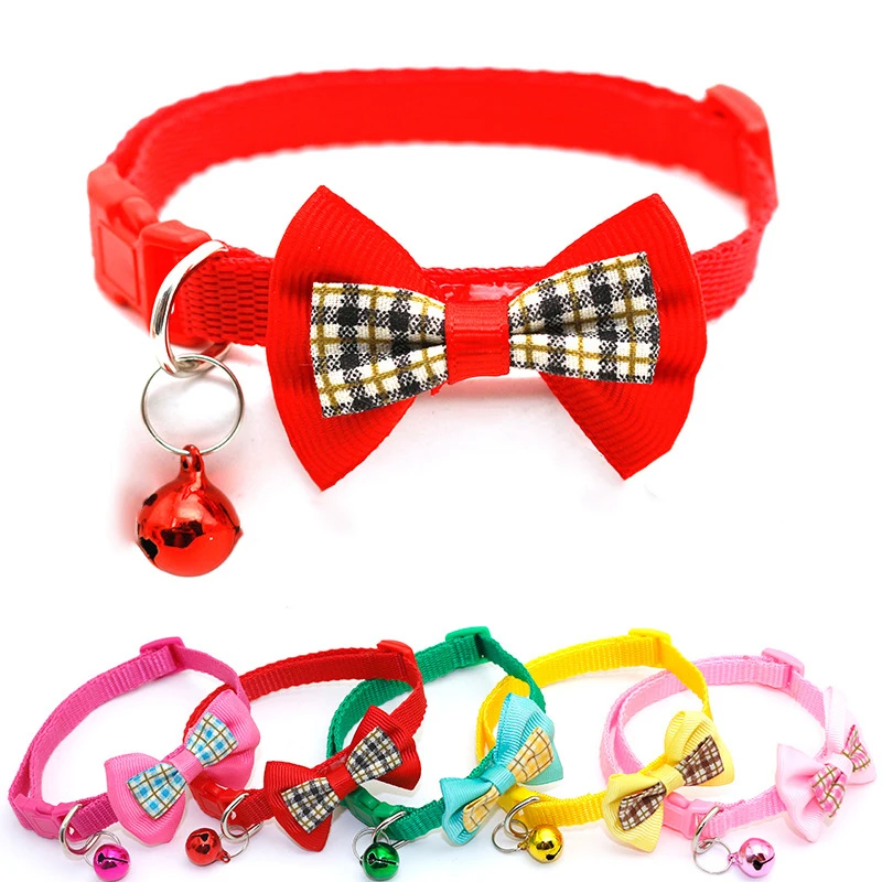 Ошейник для кошек ошейник клетчатый с бантом аксессуары домашних животных | Дом и