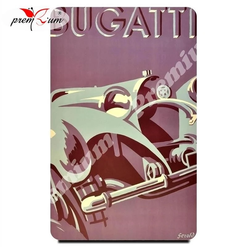 Fridge magnet souvenir Bugatti Репринт винтажного плаката | Дом и сад