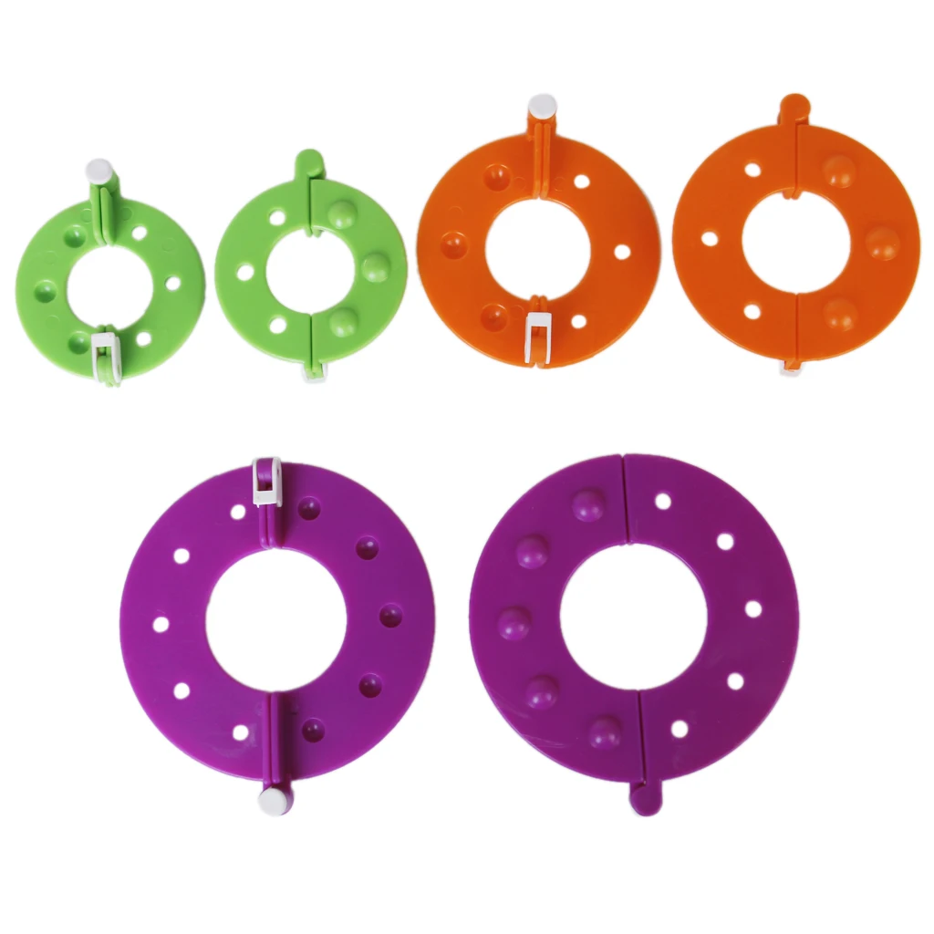 

Random Color 3-Size 6Pcs Pom-Pom Pompom Maker Fluff Ball Weaver