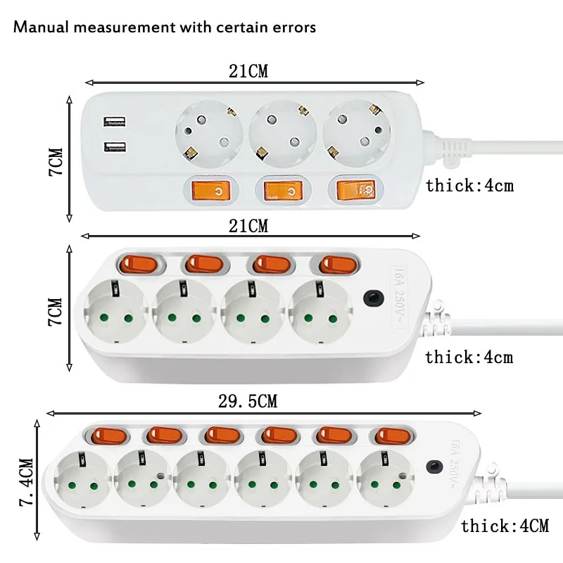 Сетевой фильтр штепсельная вилка европейского стандарта розетка переключатель