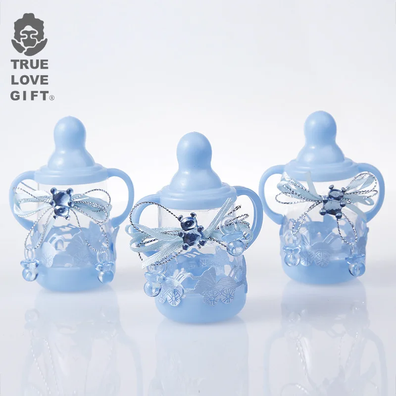 24 шт бутылка синий пластик Детские Крещения День Рождения вечерние конфеты