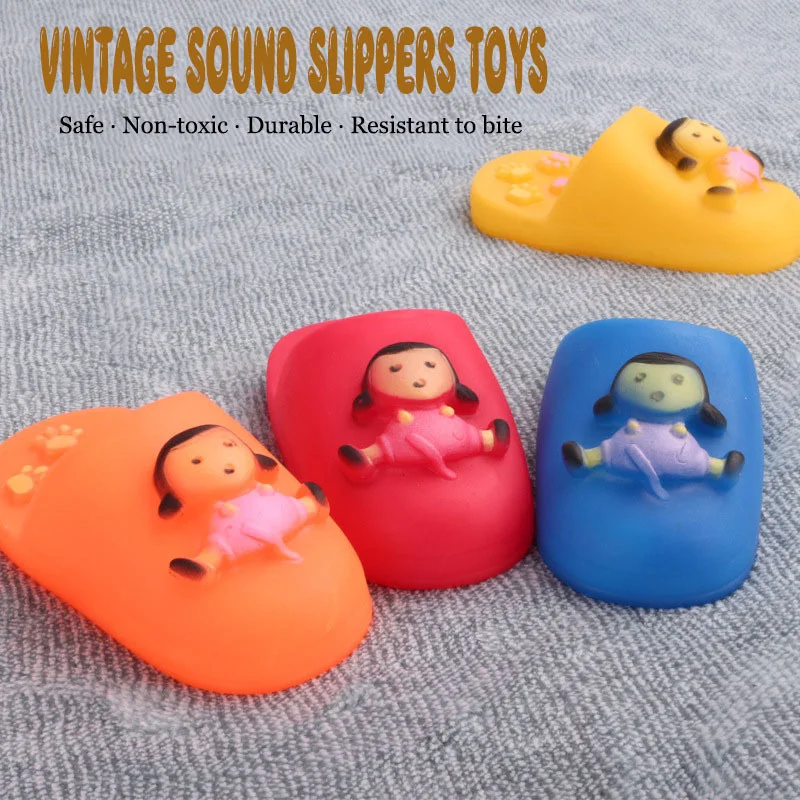 

Interactive pet products kawaii Toys For Small Dogs Vinyl Glue Slippers Squeak Puppy Grind The Teeth Chew Bite Resistant funny