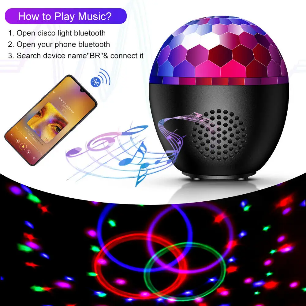 KAWATIK дискотечный светильник Хрустальный звук активированный вечерние DJ спикер RGB