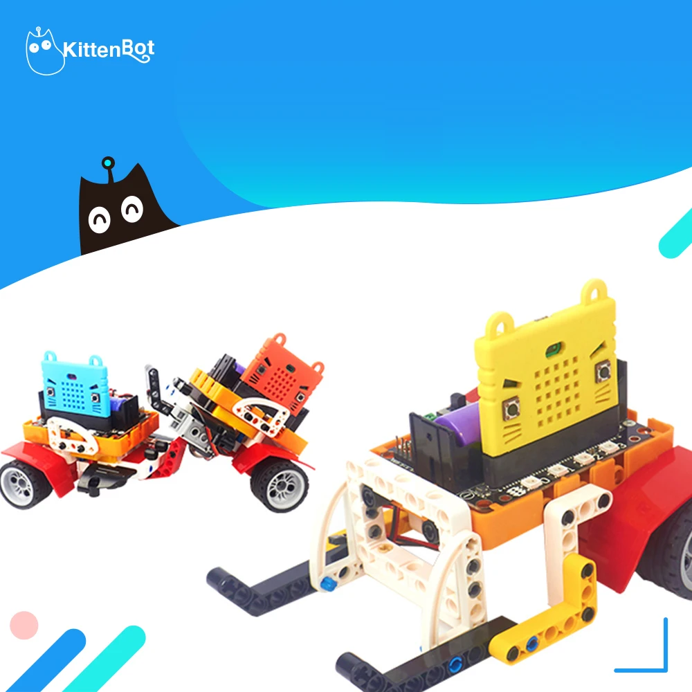 

Kittenbot Microbit 3 в 1 умный гоночный автомобиль программируемый на царапины наборы роботов Makecode Kittenblocks
