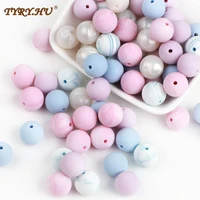 tyry hu 1000pcslot 9mm silicone teething beads baby chewable pacifier clips beads food grade bpa free perle silicone dentition