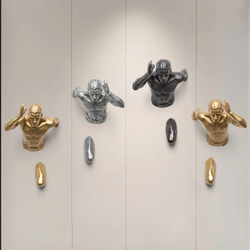 3D скульптура в промышленном стиле для бега смоляный фон гостиной украшение дома