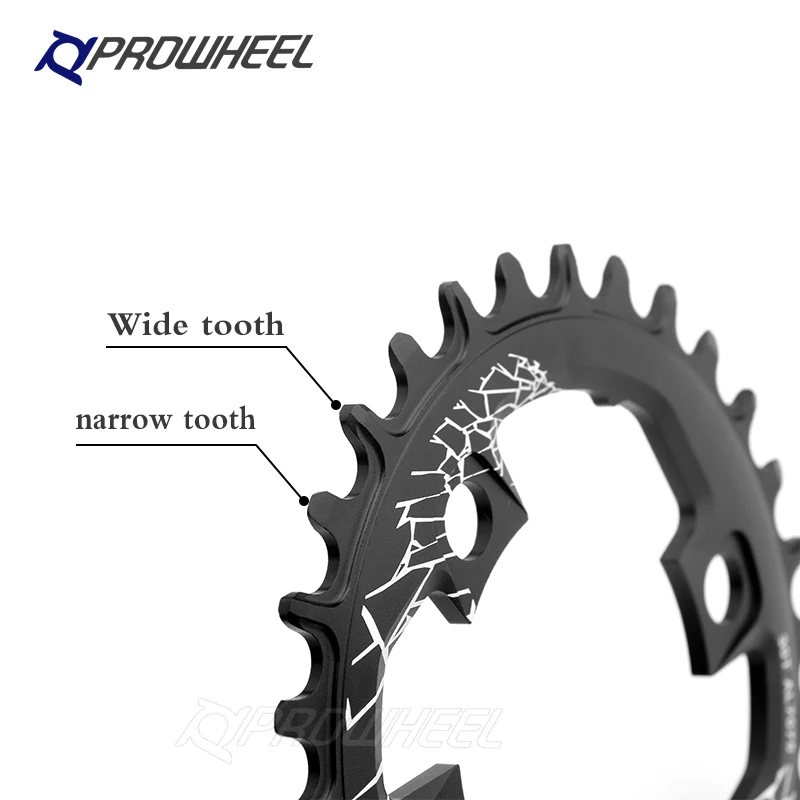 Цепь зубчатая для горного велосипеда PROWHEEL 76BCD круглая узкая широкая AL7075 CNC 28T 30T 32T