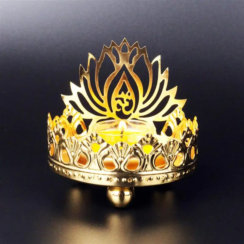 Подсвечник буддийский из сплава полый вырезанный светильник для масла подставка