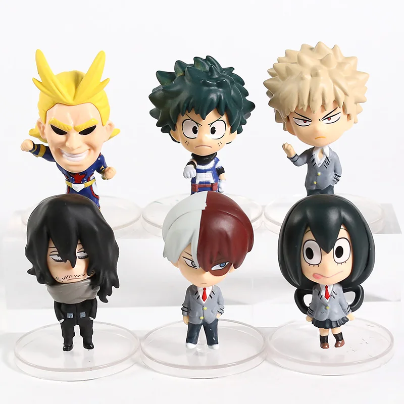 My Hero Academy Midoriya Izuku Bakugou Katsuki Todoroki Shoto All Might Ochaco Uraraka Asui Tsuyu Figures Toys Set