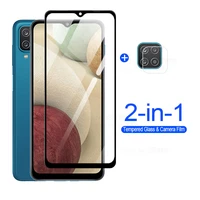 2in1 for samsung a12 glass full cover tempered protective glass for samsung galaxy a 12 6 5 sm a125fds screen protector films