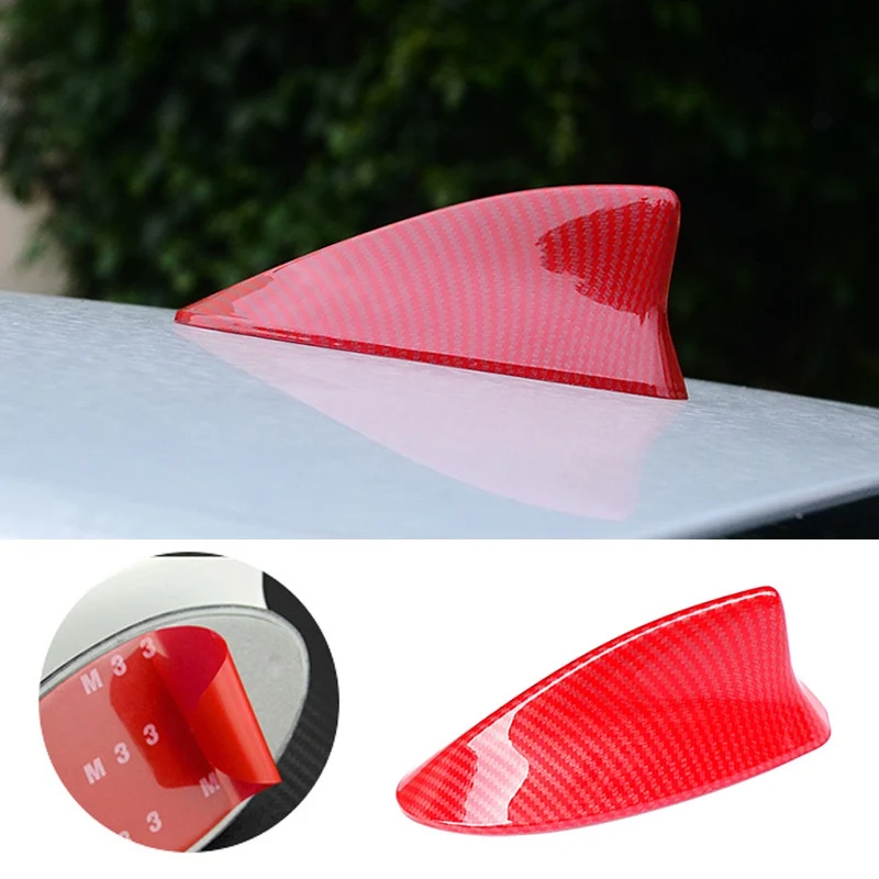 2020 красное углеродное волокно крыша автомобиля Акулий плавник антенна крышка