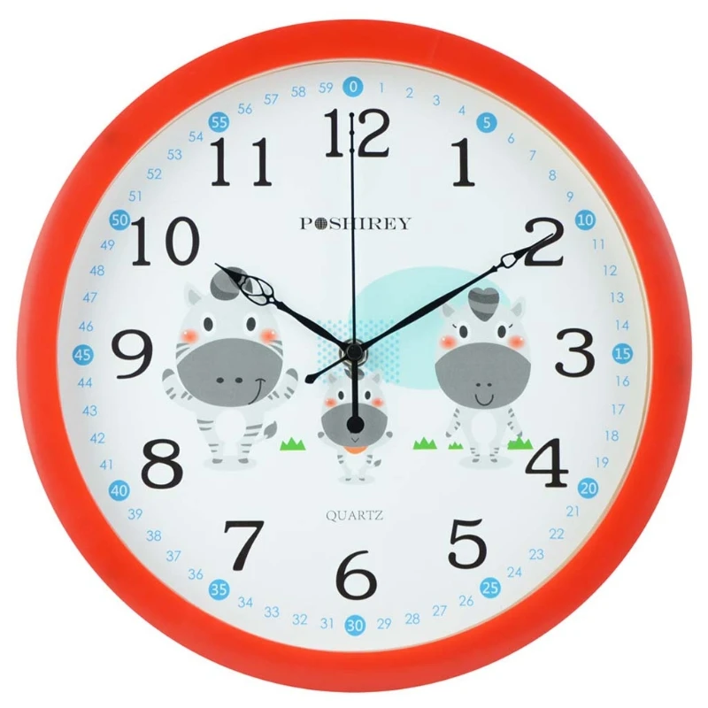 

2021 New Mute Wall Clock Simple Style Cartoon Milk Cow Pattern Clock Nursery Room Decor