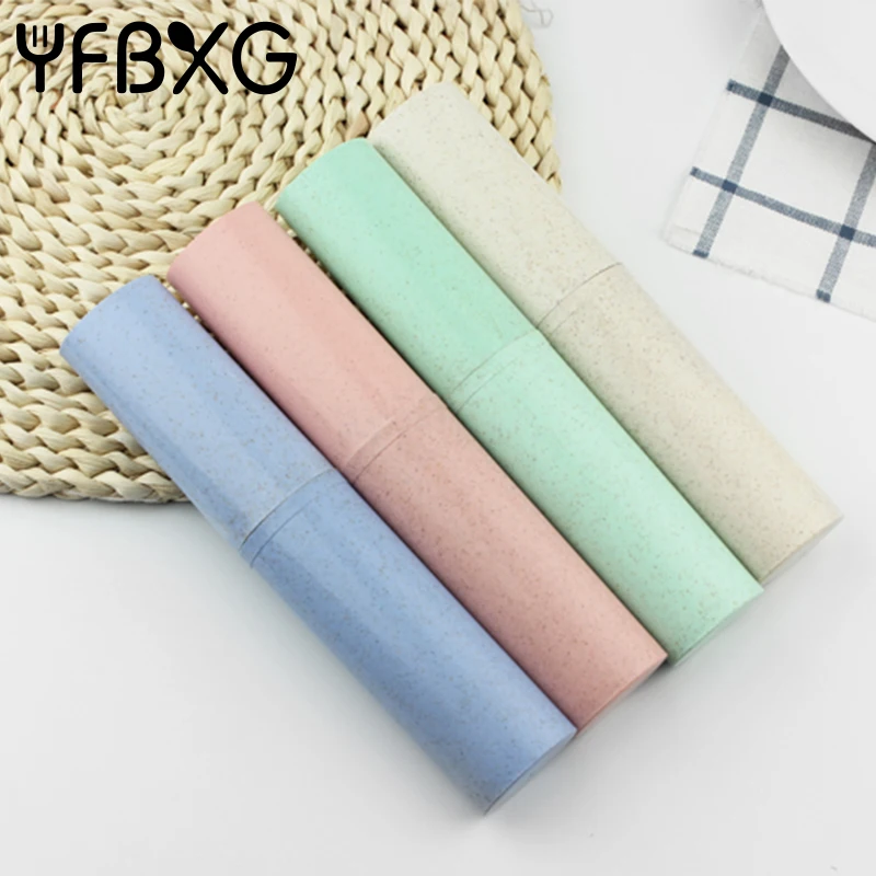 

3pcs Portable Tableware Set Wheat Straw Dinnerware Kids Picnic Camping Cutlery Spoon Fork Chopsticks With Box Kitchen Gadget Set