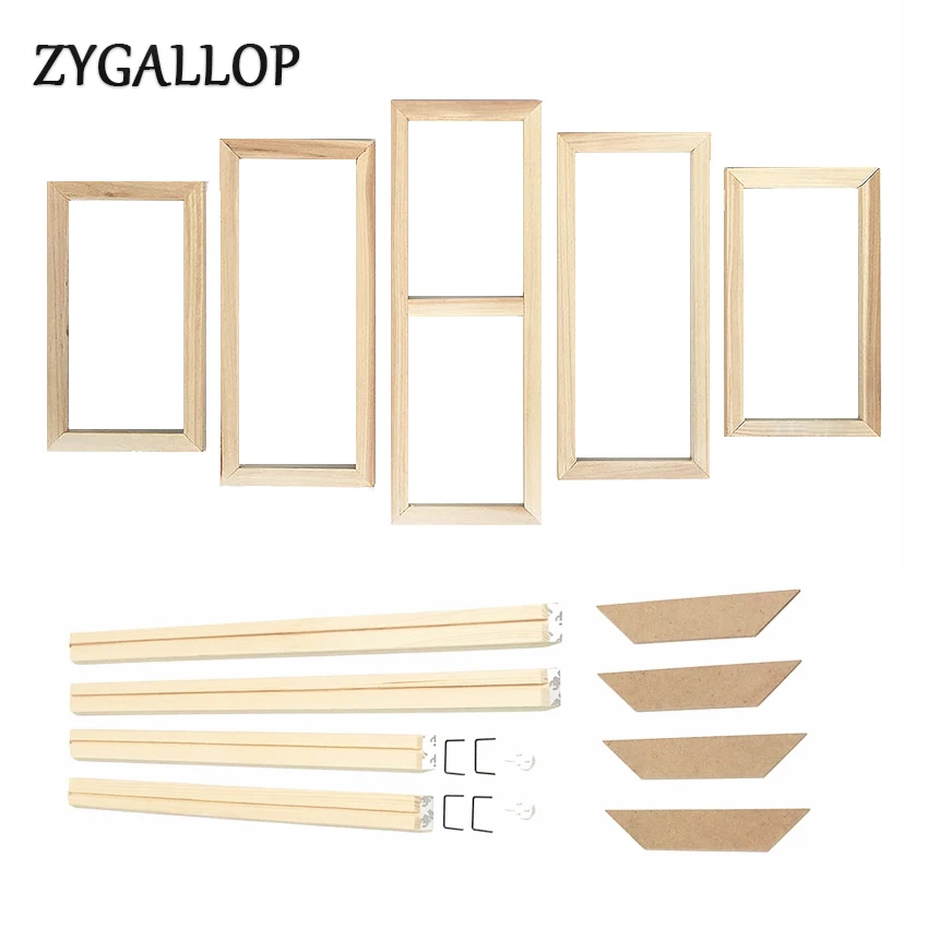 

5 Panel Wood Frame Set for Canvas Oil Painting Custom Photo Poster Inner Wooden Frame Kit Assemble DIY Diamond Painting Marco