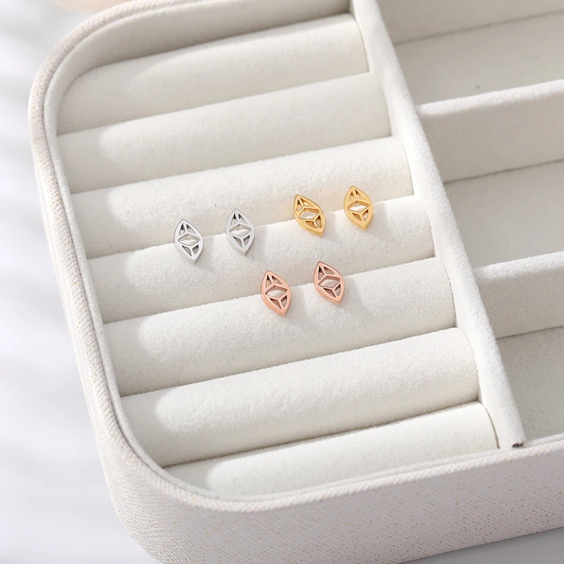 Женские серьги-гвоздики из нержавеющей стали под золото и розовое | Украшения