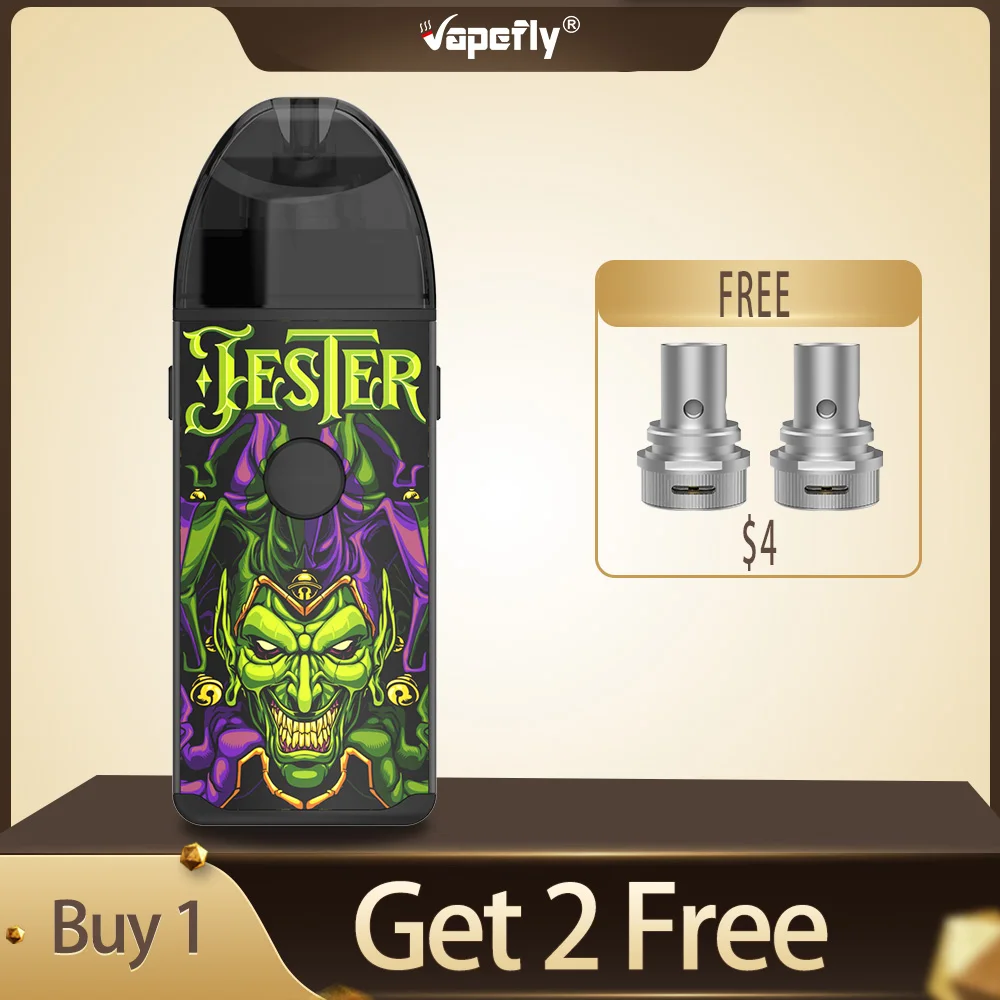 Бесплатный подарок Vape Pod Kit Vapefly Jester 1000 мАч 2 мл DIY Rebuildable капающий kit электронная