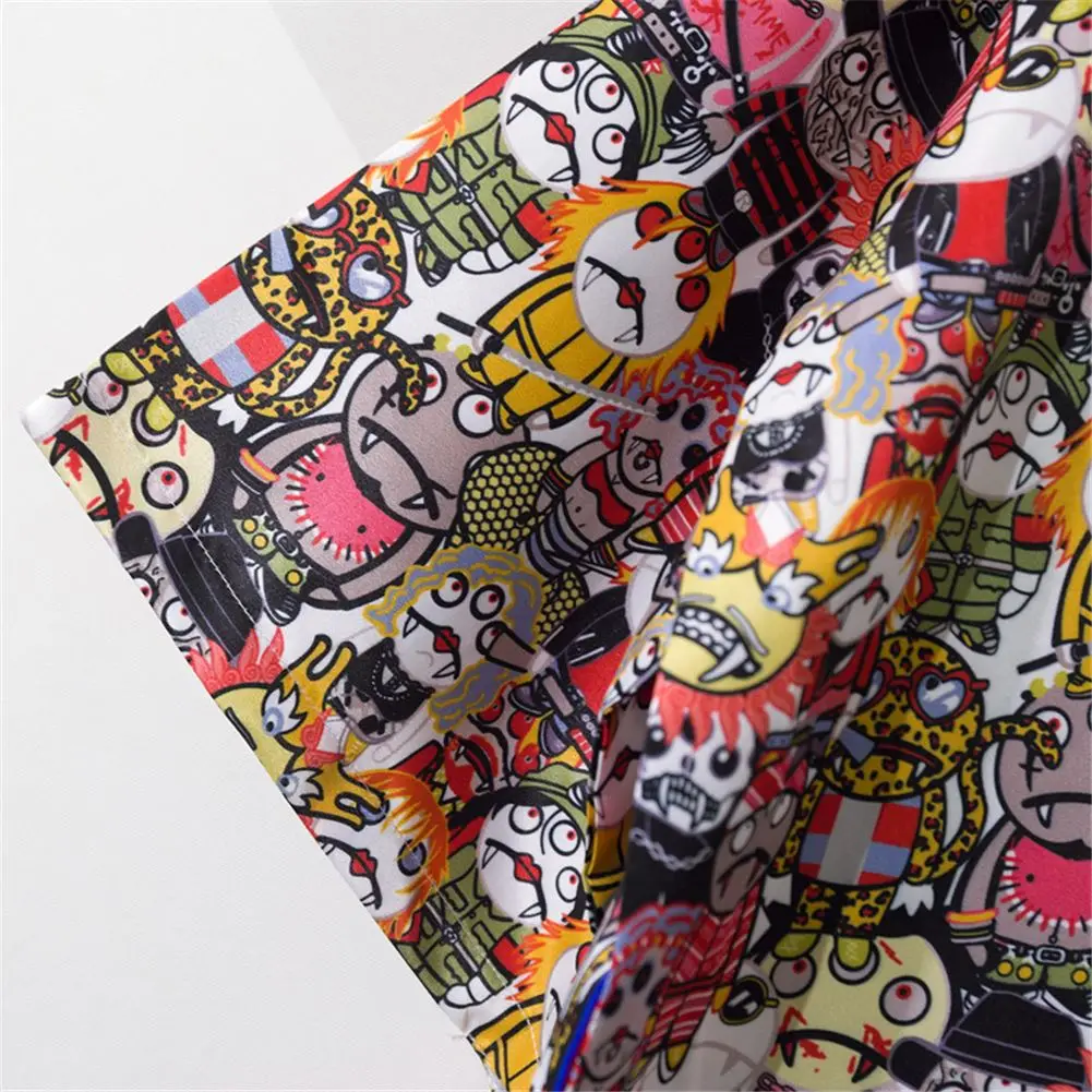 

2021 new Summer Beach Men's Casual Clothing Harajuku Comic Printed Kimono Style Shirt Vacation Tracksuit Anime Graphic Print