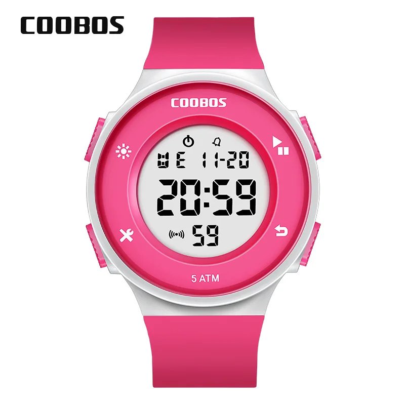 

Girls Digital Watches Kids Charming Pink Children's Sports Boys Watch Simple Multi-function 5Bar Waterproof Swimming Wrist Watch
