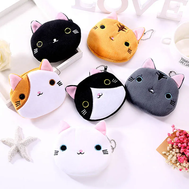 

New Style Cartoon Cat Girls Coin Purse Children Coin Bag Lady's Cute Mini Wallet Pouch Women Girl Makeup Buggy Bag For Gifts