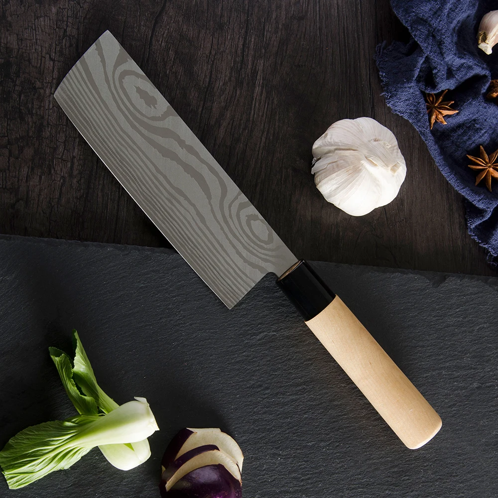 XYj кухонный нож 7 дюймов Santoku разделочные ножи 9 дюймов нож сашими с деревянной ручкой для нарезки японский нож шеф-повара