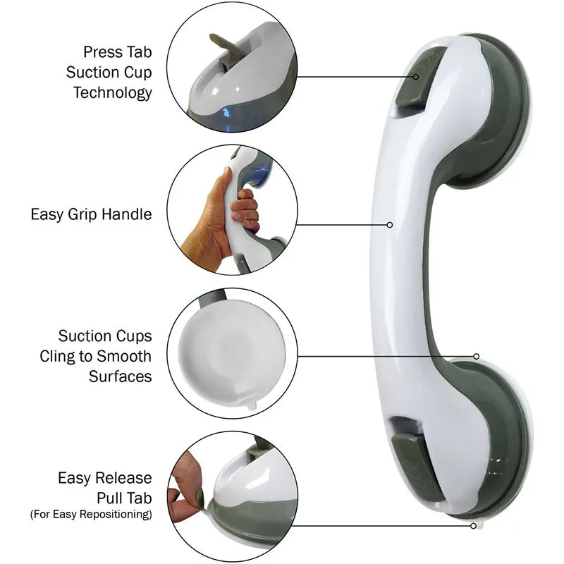 

Sucker Handle Toilet Non-slip Handrail To Keep Hand Bathtub Bathroom Water Absorbent Gripper Rod Safety Suction Cup Handrail
