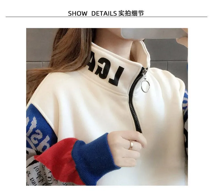 Женские толстовки оверсайз Блестящий цветной свитшот Топ с длинным рукавом