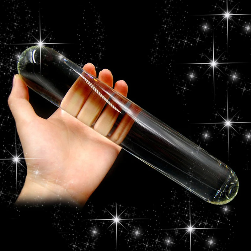 Двойной фаллоимитатор 40 мм стеклянный Кристальный искусственный член анальные