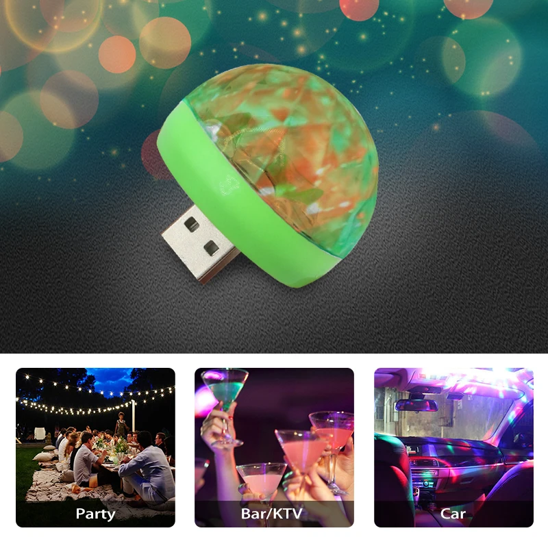 Автомобильный светодиодный декоративный светильник мини RGB атмосферный авто