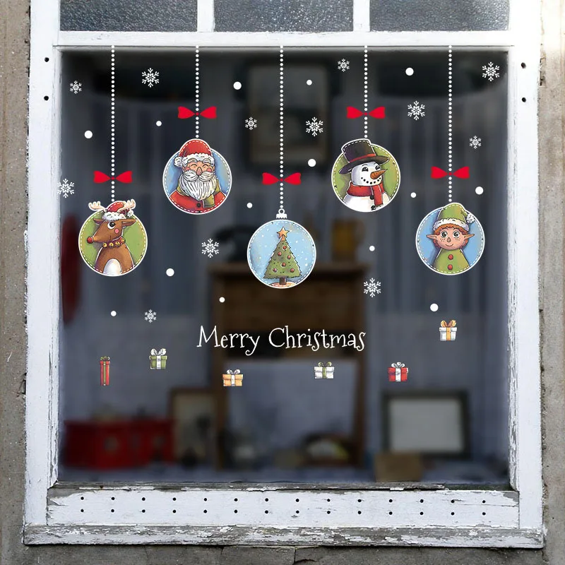 

Christmas Santa Claus Window Stickers Wall Ornaments Christmas Pendant Merry Christmas For Home Decor New Year Stickers 2022