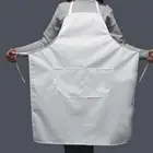 Фартук женский из белой хлопчатобумажной ткани, кухонный, для семейных торжеств, защита от брызг масла, Q3O0
