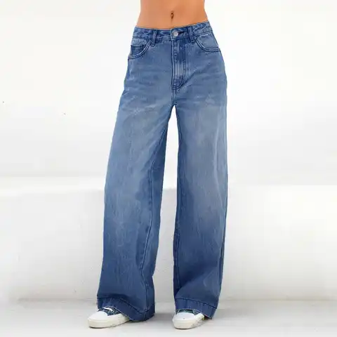 Woman Jeans High Waist Clothes Wide Leg Denim Clothing Blue Streetwear Vintage 2022 Fashion Harajuku Straight Pants джинсы