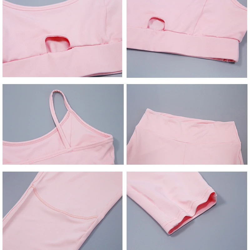 Женский спортивный Быстросохнущий комплект из 2 предметов розовые комплекты для