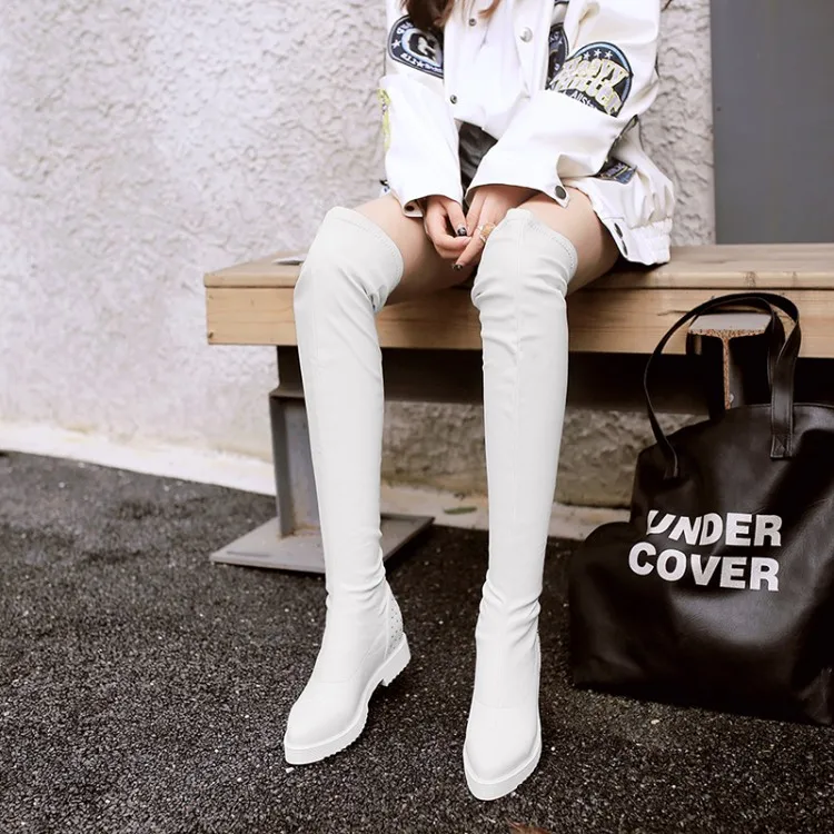 Plus Size 10 thigh high boots knee over the women ladies shoes woman winter | Обувь