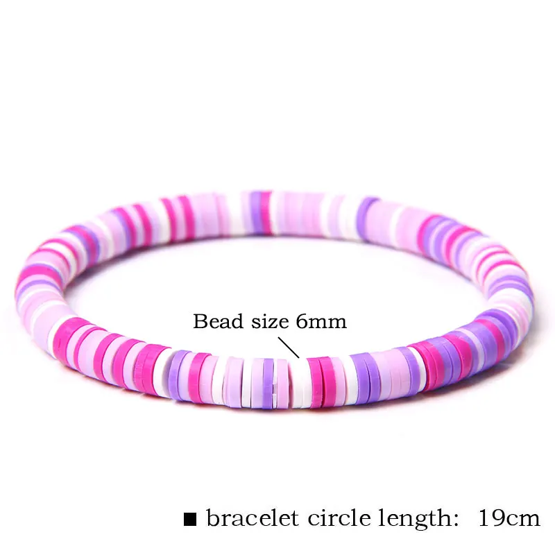 

Polymer Soft Clay Bracelet For Women Rainbow Clay Bracelets Men Handmade Elastic Pottery Charm Pulsera Femel Bangle Boho Jewelry
